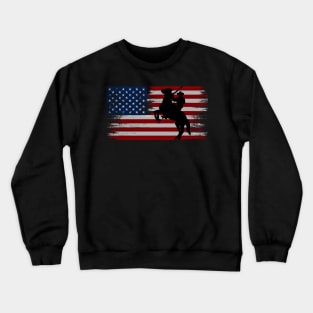 cowboy american flag vintage usa  cowboy Rodeo Roping Horse Riding Crewneck Sweatshirt